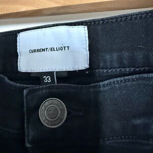 Current/Elliott Washed Black High-Rise Denim